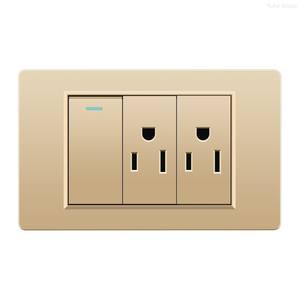 118 Lámpara de Pared Dorada Americana con Interruptor, Enchufe USB Tipo C, Enchufe de Corriente Americano, Británico y Europeo - Product Image 1