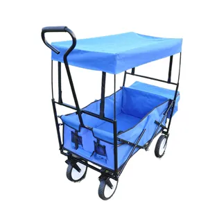 Grande capacità di pesca spiaggia trolley pieghevole a baldacchino carrello del carro sedile per campeggio barbecue giardino