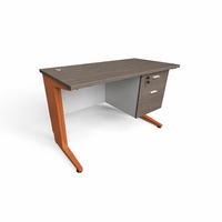 Bureau de bureau moderne en acier avec 2 tiroirs suspendus, structure modulaire en fer, construction métallique durable, écologique, réglable pour la maison et l'école