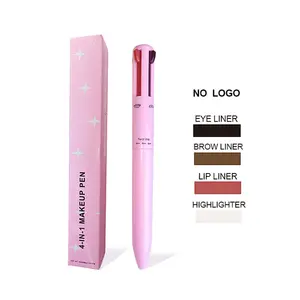 Wholesale Private Label 4-in-1 Makeup Pen (Eye Liner , Brow Liner, Lip Liner Highlighter Pen) Travel Makeup Pencil