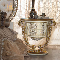 Ensemble de Chambre à Coucher de Luxe Royal Européen Meubles Queen Size Style Rococo Chambre à Coucher Lit en Bois Double Size en Cuir