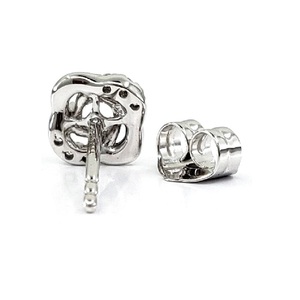 Prix d'usine, haute qualité, boucles d'oreilles solitaires vintage en or blanc massif 18 carats avec diamant véritable pour femme, fiançailles, mariage, fête - Product Image 3