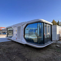 Maison conteneur de luxe de 40 pieds au design contemporain, maison capsule mobile préfabriquée de haute qualité, légère et de conception innovante
