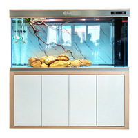 Aquarium en verre ultra-transparent sur mesure avec meuble en aluminium, filtre de fond et accessoires pour animaux de compagnie offerts – Vente en gros