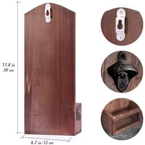 Abridor de Botellas Magnético de Madera Sólida Creativo para Montar en la Pared, Diseño Único en X Cruzado, Estilo Transfronterizo - Product Image 5