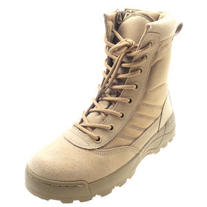 Botas Tácticas de Gamuza Beige TSB09 para Desierto con Suela de Goma, Ligeras, con Cremallera Lateral y Protector de Cremallera para un Poner y Quitar Rápido - Product Image 1