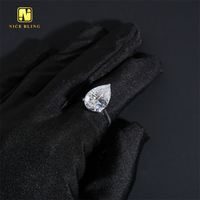 Poire coupe grande Moissanite pierre bague de mariage 925 argent Sterling VVS Moissanite anneaux bijoux diamant bague de fiançailles pour les femmes