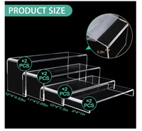 8 Présentoirs Rectangulaires Modernes de Luxe Écologiques en Acrylique de 12 po, Étagères Transparentes de 0,2 po d'Épaisseur, Surface Polie pour Chaussures à Talons Hauts