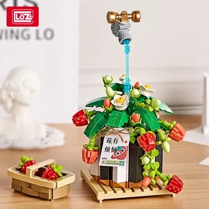 <span class=keywords><strong>LOZ</strong></span> flor edificio ladrillo DIY fresa planta Barbadoslily modelo juguete flor bloque construcción juguete presente ramo ornamento - Product Image 3