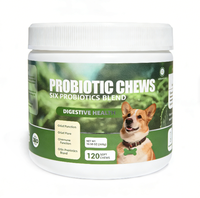 Approvisionnement direct usine OEM : Friandises à mâcher probiotiques naturelles pour chiens, complexe 6 souches, L-Glutamine, BCAA, huile de saumon, soutien digestif
