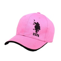 Gorra de Béisbol Rosa USPA, Gorra Deportiva Clásica de Algodón con Bordado de Pony para Mujeres y Hombres, Protección Solar para Exteriores, Ajustable, Estilo Dad Hat