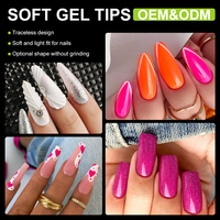 Offre Spéciale – 504 faux ongles en gel souples, couvrance totale, longs, avec étiquette personnalisée