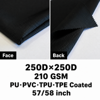 Tissu tissé 250 fils 100% polyester pour produits d'extérieur et bagages, tentes, auvents, sacs à dos, PU, PVC, TPU