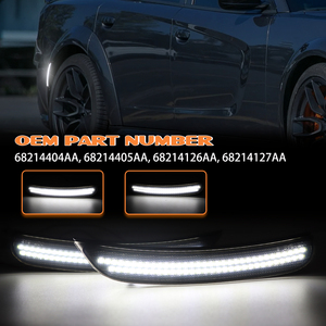 Hoạt hình năng động màu trắng phía trước phía sau Fender Blink LED Side Marker Lights cho Dodge sạc 15-23 tuần tự chỉ số tín hiệu đèn - Product Image 6