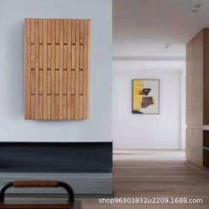 Perchero de pared de madera con ganchos tipo teclas de piano, organizador de entrada, tablero perforado para sombreros, bolsos y llaves, duradero, forma rectangular - Product Image 2