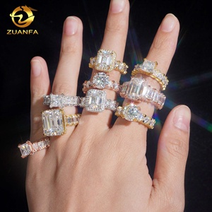 Sang trọng vượt qua Kim Cương Tester Chất lượng cao Iced out Fancy Shape 925 Bạc moissanite Nhẫn đính hôn - Product Image 1