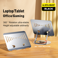 Support de plaque en acier au carbone rotatif à 360 ° pour ordinateur portable et ordinateur portable de jeu avec fonction de levage conçue pour les tablettes PC