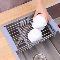 Support de drainage de cuisine en acier inoxydable support d'évier extensible domestique support de stockage de vaisselle