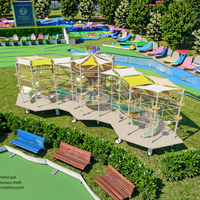 Équipement de parc d'aventure certifié sécurité, enfants et adultes, aire de jeux extérieure en fibre de verre et métal pour centres commerciaux