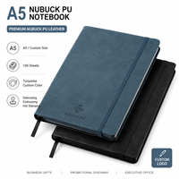 Individuelles Logo A5 Nubuk PU-Leder Notizbuch 100 Blatt Matt Soft-Touch Journal für Geschäftsgeschenke Executive Office Großhandel