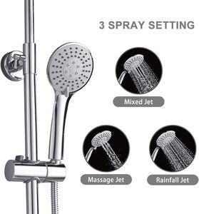 Mitigeur <span class=keywords><strong>thermostatique</strong></span> carré de douche de pommeau de douche d'acier inoxydable deux, ensemble <span class=keywords><strong>thermostatique</strong></span> de douche de pluie de Chrome - Product Image 4