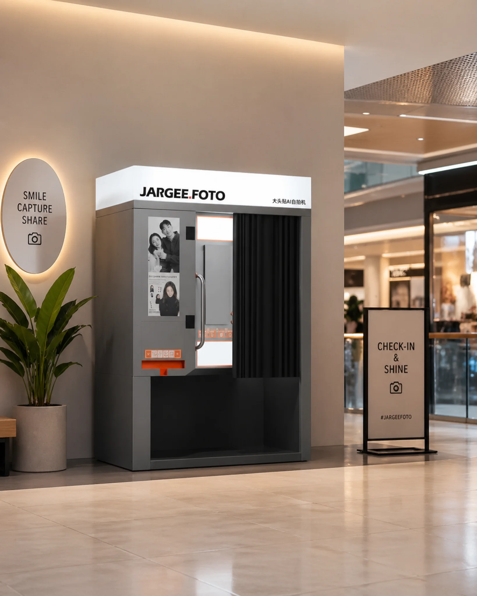 Modern Aurora Selfie <strong>Photo</strong> Booth <strong>Kiosk</strong> with DSLR Camera <strong>Dye</strong> Sublimation Printer for Malls Hotels Events