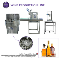 Ligne de production de remplissage, bouchage et étiquetage de vins en petites séries avec contrôle par écran tactile convivial pour les fabricants de boissons, l'huile et le gel en verre