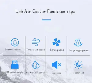 Ar condicionado portátil 5w, mesa mini espaço pessoal resfriador de ar com refrigeradores usb