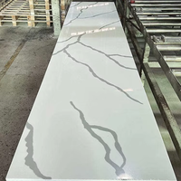 Meilleures ventes de pierre artificielle de haute qualité, épaisseur 6-30 mm, surface acrylique solide, plaque de marbre plate pour comptoirs de cuisine