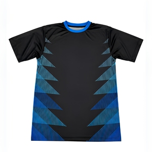 Conjunto de Uniforme de Fútbol Personalizado Unisex en Degradado Negro y Azul, 100% Poliéster, Transpirable y que Absorbe la Humedad, con Camiseta y Pantalones Cortos - Product Image 1