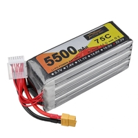 Batterie puissante 100C à décharge rapide 6S 22.2V 5000mAh 5500mAh Li-Po pour drones, modèles RC, UAV, FPV, avions et bateaux