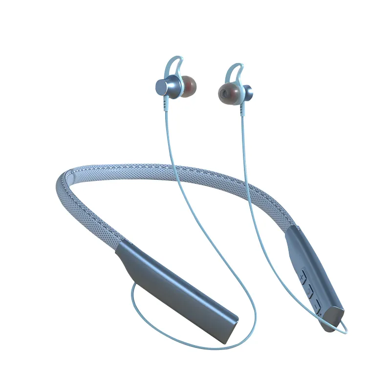 Auriculares inalámbricos BT con sonido de graves profundos, tarjeta enchufable deportiva impermeable, auriculares luminosos con banda para el cuello para juegos de carga súper rápida en la oreja