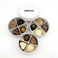 Boîte en carton ronde personnalisée pour chocolats, boîte cylindrique rigide avec compartiments divisés, emballage pour macarons et biscuits, coffrets cadeaux