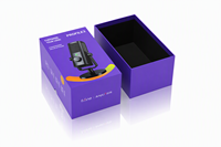 Boîtes rigides écologiques violettes imprimées avec logo personnalisé et vernis UV, emballage recyclable pour appareils électroniques et appareils photo