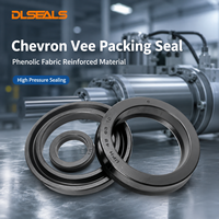 Dlseals Joint d'étanchéité en V multi-lèvres renforcé en tissu phénolique pour vérin hydraulique robuste sur mesure