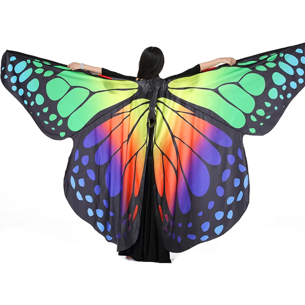 Bestdance Butterfly Wings&Stick&Bag Belly Dance Costume 360 Isis Wing Egyptian Dancer Wear