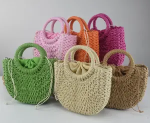 Environmentally-friendly hand-woven Lafite straw handbag vegetable basket bag Beach bags