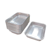 Barquette alimentaire rectangulaire en aluminium 200 ml, écologique, recyclable, jetable, pour plats à emporter, traiteur, cuisson