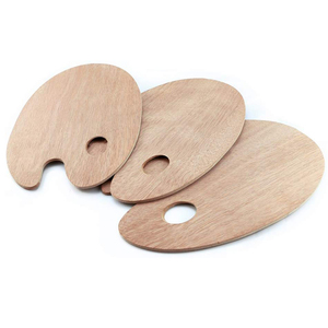 Bview 27.5x37.5cm Oval <strong>Wooden</strong> Painting <strong>Palette</strong> for Acrylic Watercolor Oil Painting - Product Image 3