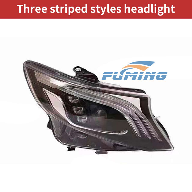 Three striped styles headlight