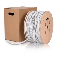 Câble réseau Ethernet Cat5e ODM/OEM avec Cat 5e UTP FTP SFTP en cuivre nu CCA, rouleau de 305 m/boîte sur bobines en bois