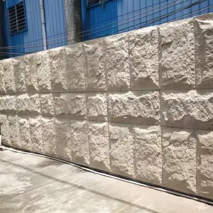 PU siding 3d faux rock polyurethane artificial pu stone wall panel big slab