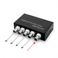 1 in 4 Out AHD CVI TVI CVBS Coaxial HD Video Splitter BNC Distributor Video CCTV 1080P Penguat Sinyal Kamera Keamanan Analog