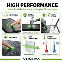 Écran tactile capacitif USB PCAP Yunlea sur mesure, tailles et formes variées (7, 10.1, 15.6, 18.5, 21.5 pouces) pour applications industrielles et domotiques