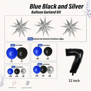 Guirlande <span class=keywords><strong>de</strong></span> ballons en aluminium rétro <span class=keywords><strong>noir</strong></span> et or en forme d'étoile, décoration <span class=keywords><strong>de</strong></span> fête prénatale, anniversaire, mariage, accessoire <span class=keywords><strong>de</strong></span> décoration, <span class=keywords><strong>arche</strong></span> <span class=keywords><strong>de</strong></span> ballons - Product Image 2