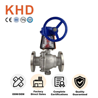Vanne à boisseau sphérique industrielle à bride en acier inoxydable KHD Puissance pneumatique manuelle pour gaz eau Application générale OEM Support personnalisé