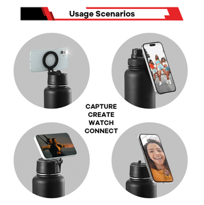 Bottiglia d'Acqua Magnetica Isolata - Bottiglia in Acciaio Inossidabile Riutilizzabile con Supporto per Telefono Compatibile MagSafe - Product Image 4