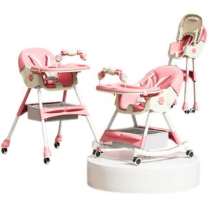 <span class=keywords><strong>Chaise</strong></span> haute convertible pour bébés et tout-petits <span class=keywords><strong>Chaise</strong></span> haute pour bébé avec siège rehausseur à double plateau <span class=keywords><strong>de</strong></span> sécurité et harnais <span class=keywords><strong>de</strong></span> sécurité à 5 points - Product Image 3
