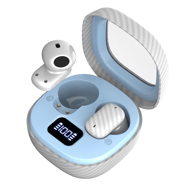 High Quality D01 Wireless Earbuds BT5.4 White Custom Logo Box Design Supports AI Includes Digital Display Battery Indicator