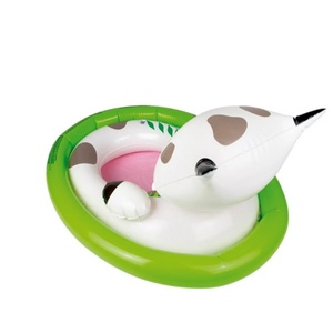 Bouée gonflable ovale en PVC en forme de vache avec dossier et coussinets, 71*56*36 CM, pour enfants, pour la piscine et la plage - Product Image 4